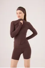 Short Kacie mini à taille croisée, marron