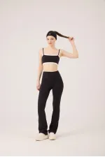 High Waist Flare Fabiola Leggings Pants Black
