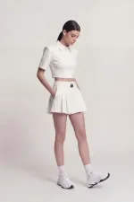 Short Alexia plissé taille haute avec ceinture blanc Short Alexia plissé taille haute avec ceinture blanc