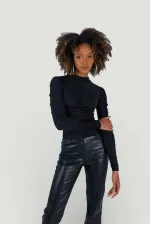 Draped Bluz Siyah