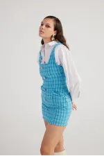 Tweed Elbise Mavi