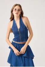 Kaela Jean Vest Blue