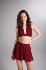 Bustier confortable rouge bordeaux