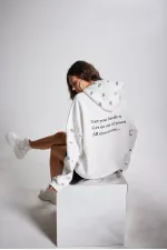 Sweat-shirt blanc à œil