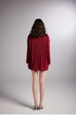 Comfy Oversize Gömlek Bordo