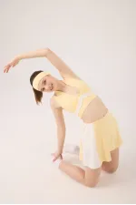 Jupe courte Stella jaune taille haute