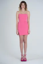 Laura Mini Dress with Slit and Underwire, Pink