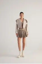 Merida Şort Etek Bej