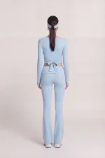 Ellen Bolero with Tie-Up Crop Cut, Blue