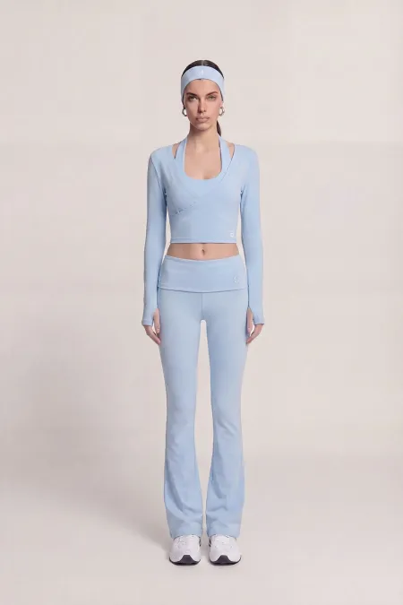 Ellen Bolero with Tie-Up Crop Cut, Blue Ellen Bolero with Tie-Up Crop Cut, Blue
