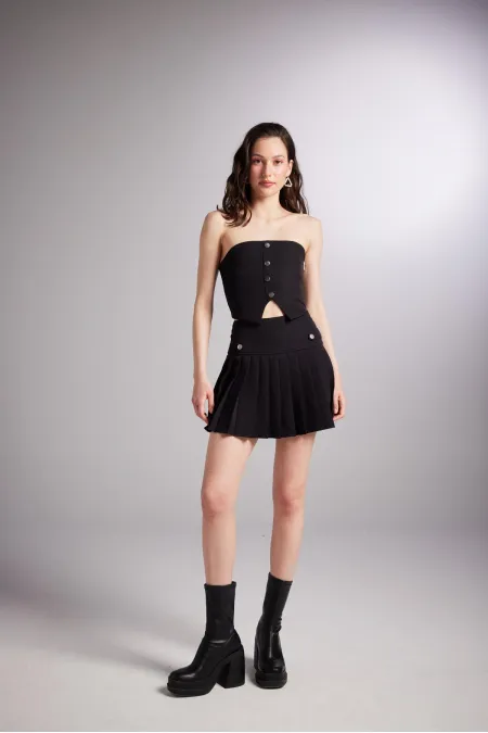 Devon Şort Etek Siyah