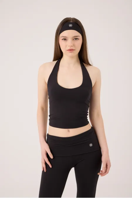 Ellen Halter Neck Bustier, Black