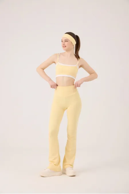 High Waist Flare Fabiola Leggings Pants Yellow
