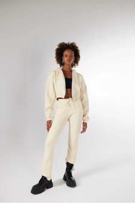 Pantalon de survêtement beige dépareillé