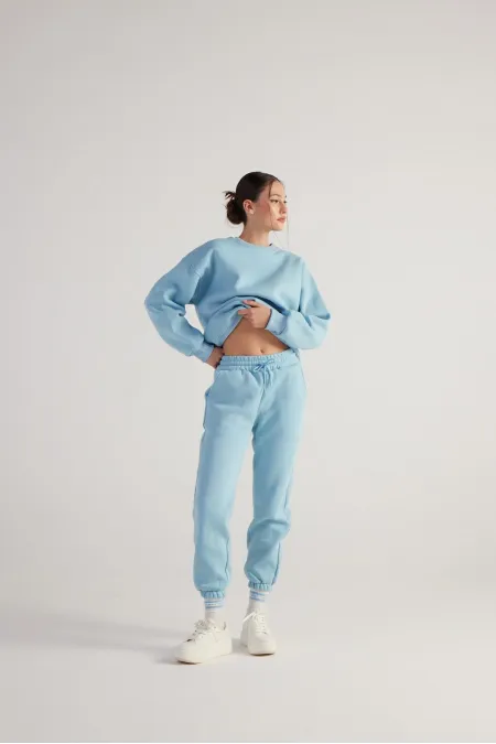 Pantalon de survêtement moelleux bleu
