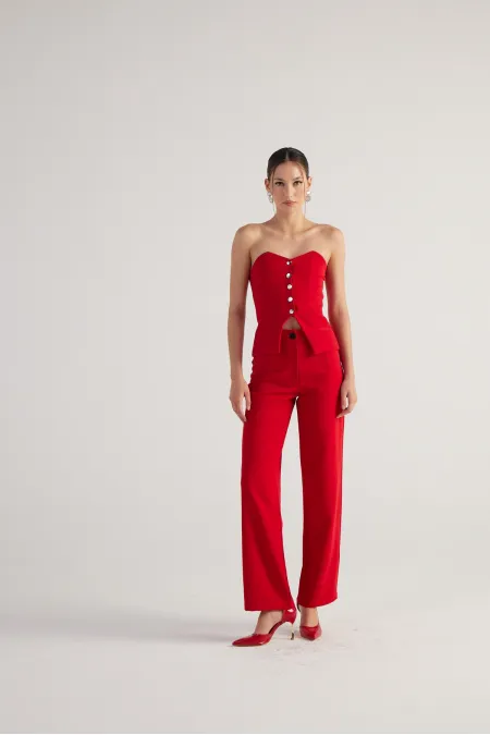 Pantalon Nia rouge