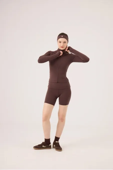 Beli Kıvrımlı Mini Kacie Şort Kahve