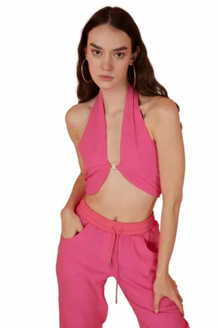 Rise Aksesuarlı Bluz Pembe