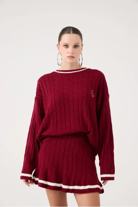 Harold Knit Skirt Burgundy