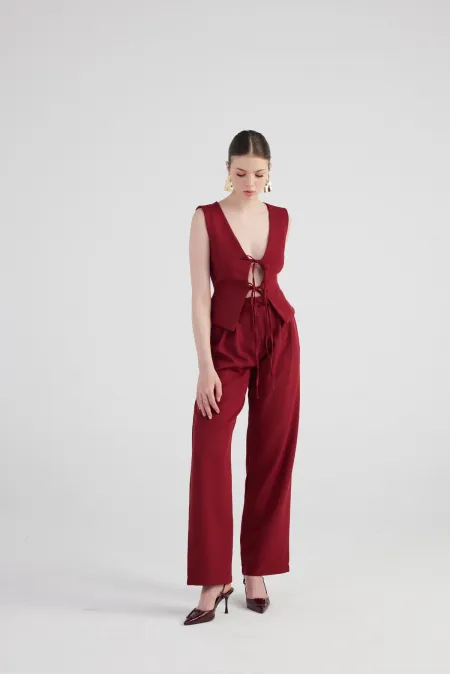 Pantalon Giselle bordeaux