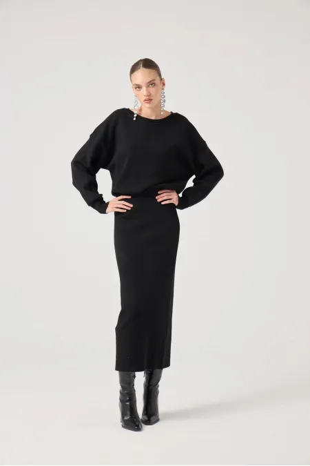 Jacey Knit Dress Black