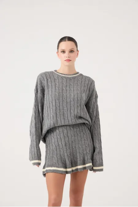 Harold Knitted Skirt Gray