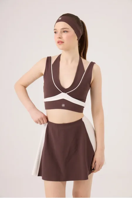 V-Neck Stella Bustier in Coffee