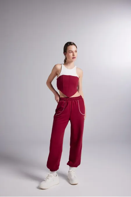 Pantalon de survêtement Rhode bordeaux
