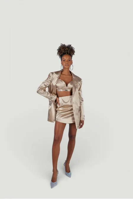 Fancy Blazer Jacket Beige