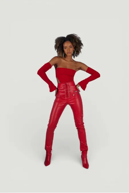 Rebel Leather Pants Red