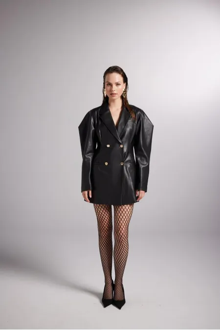 Veste en cuir noire de dealer