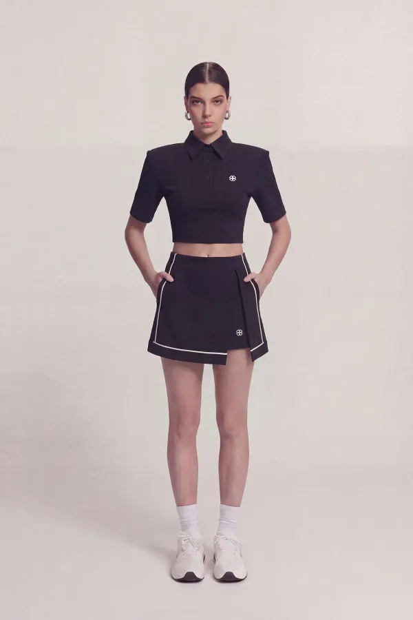 Slit Pocket Mini Brandi Short Skirt Black