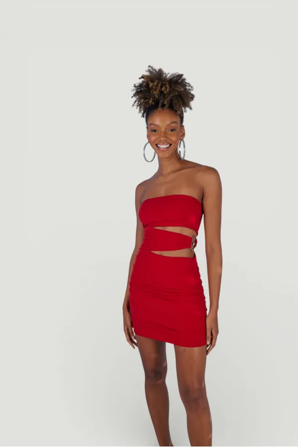 Buble Elbise Kırmızı