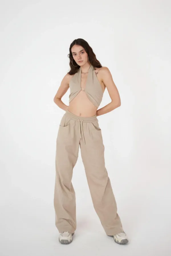 Rise Pants Beige