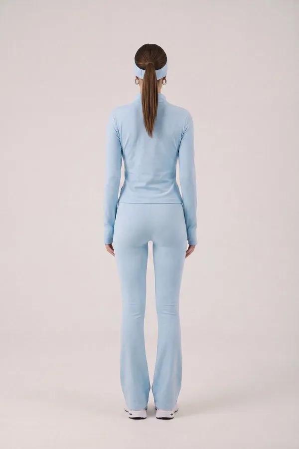 Fabiola Jacket with Finger Detail and Zipper, Blue Fabiola Jacket with Finger Detail and Zipper, Blue