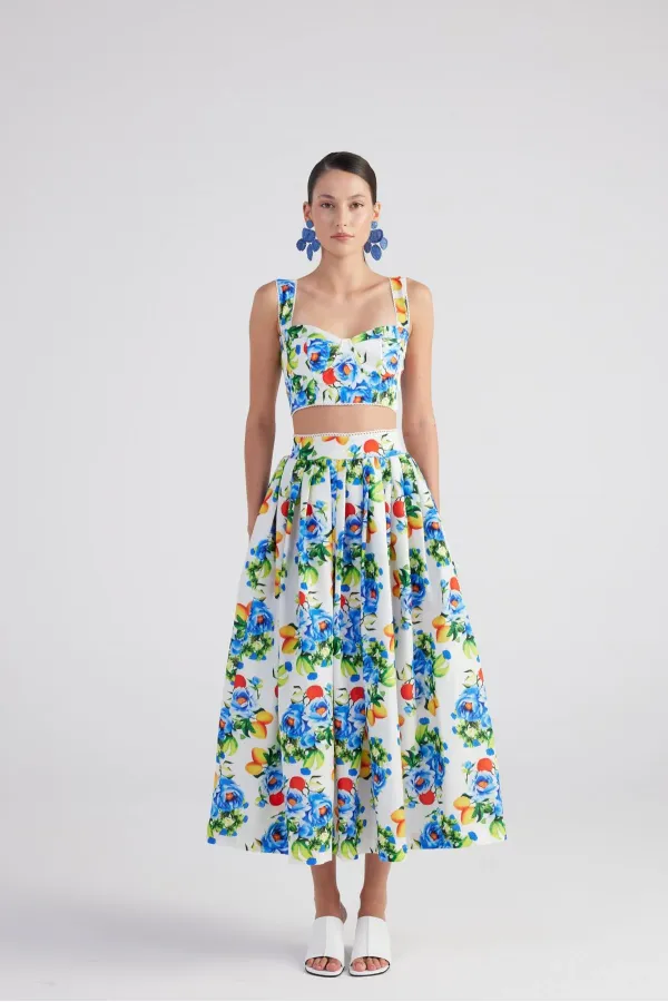 Jupe longue bleue Ravello