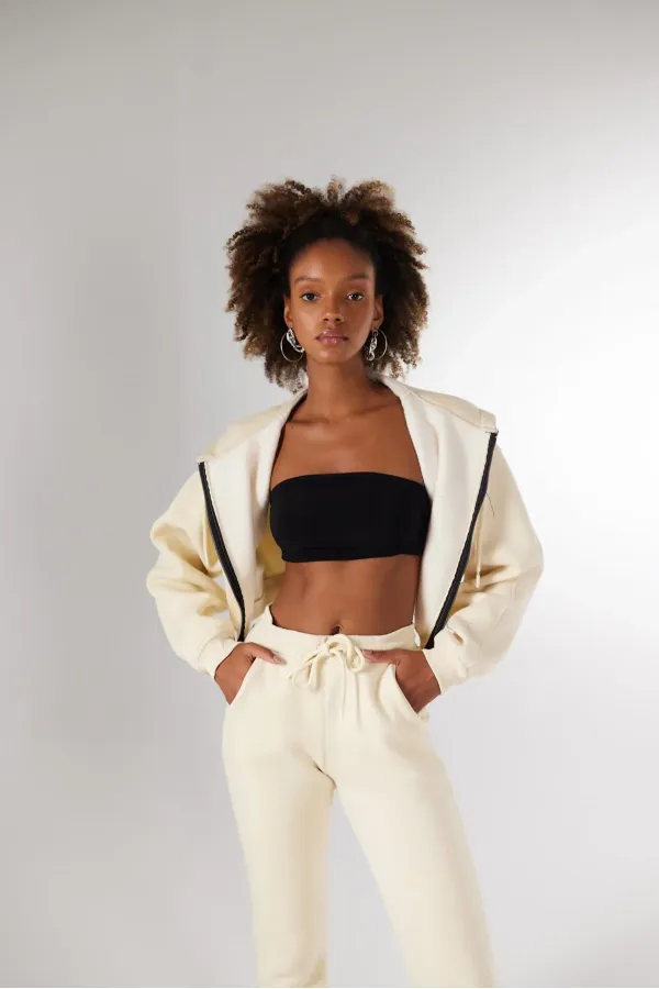 Mixed Sweatshirt Beige