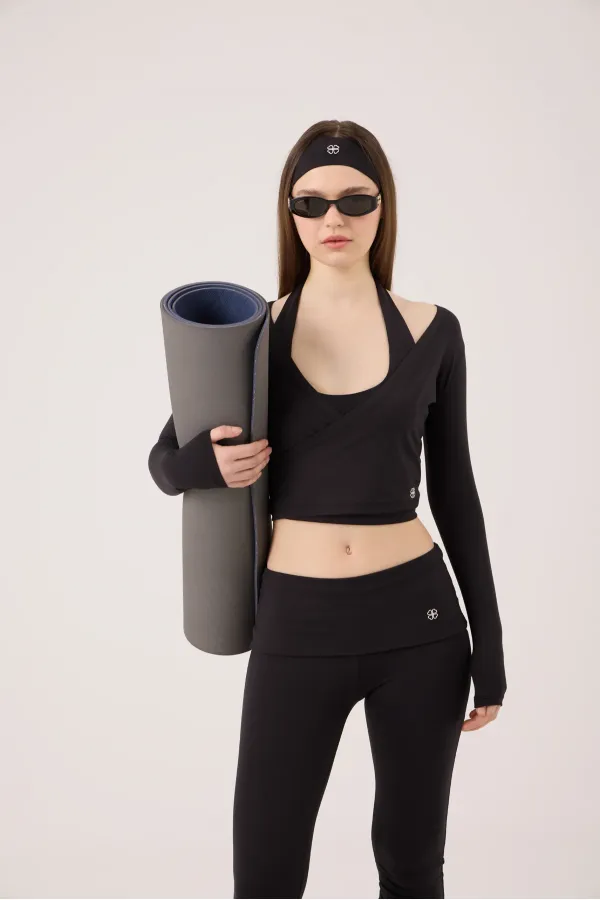 Ellen Bolero avec coupe courte à nouer, noir