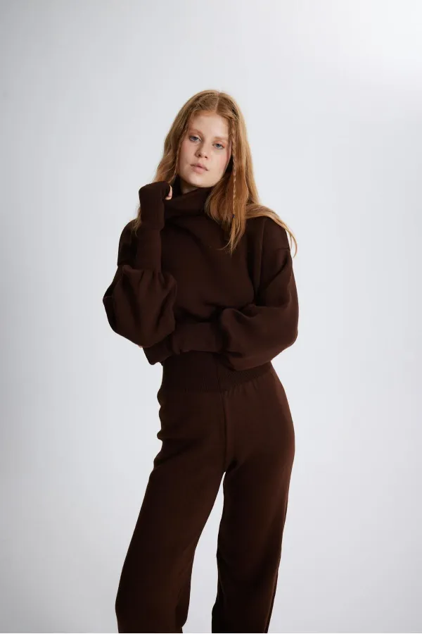 Ensemble deux pièces en maille Thinky, marron