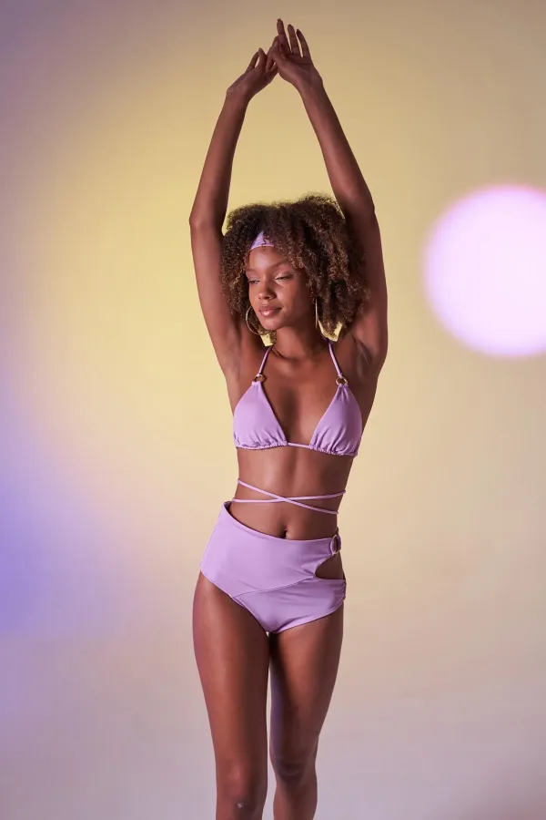 Delphi High Waist Bikini Bottom Lilac