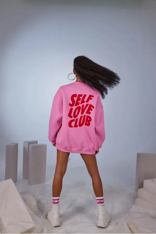 Fluffy Sweatshirt Pembe