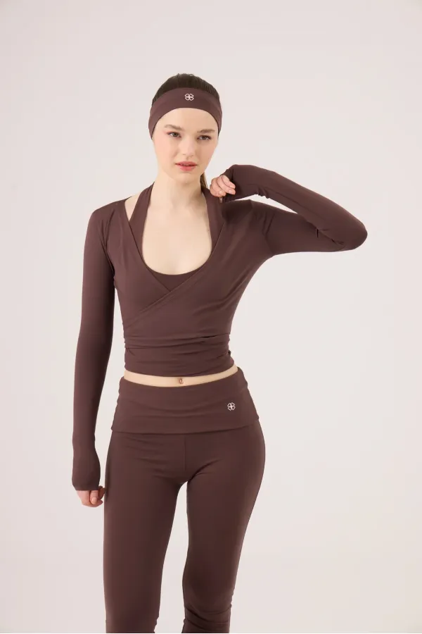 Ellen Bolero with Tie-Up Crop Cut, Coffee