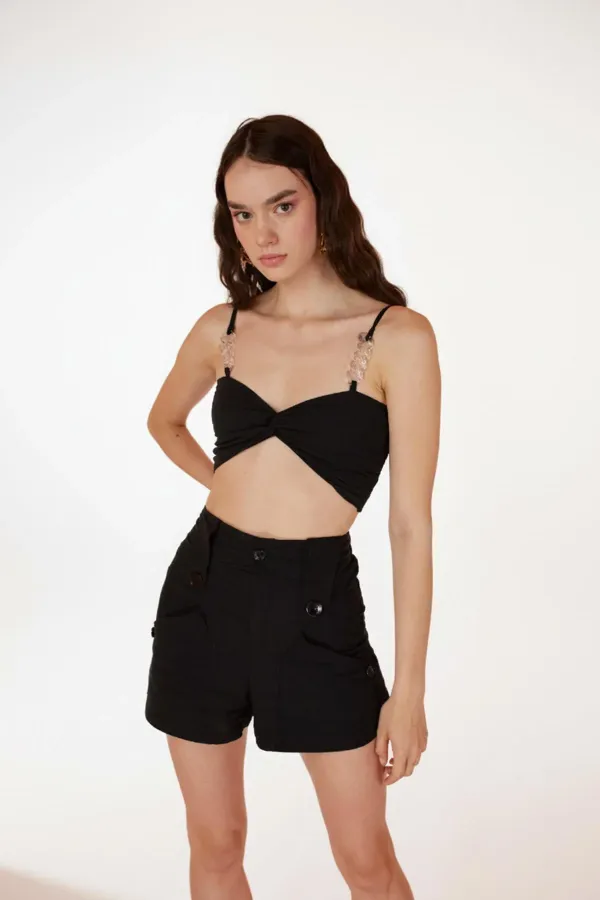 Rise Chain Blouse Black