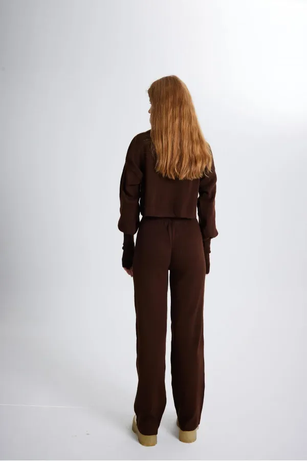 Ensemble deux pièces en maille Thinky, marron