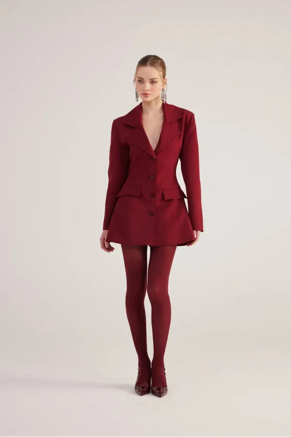 Deja Blazer Ceket Bordo