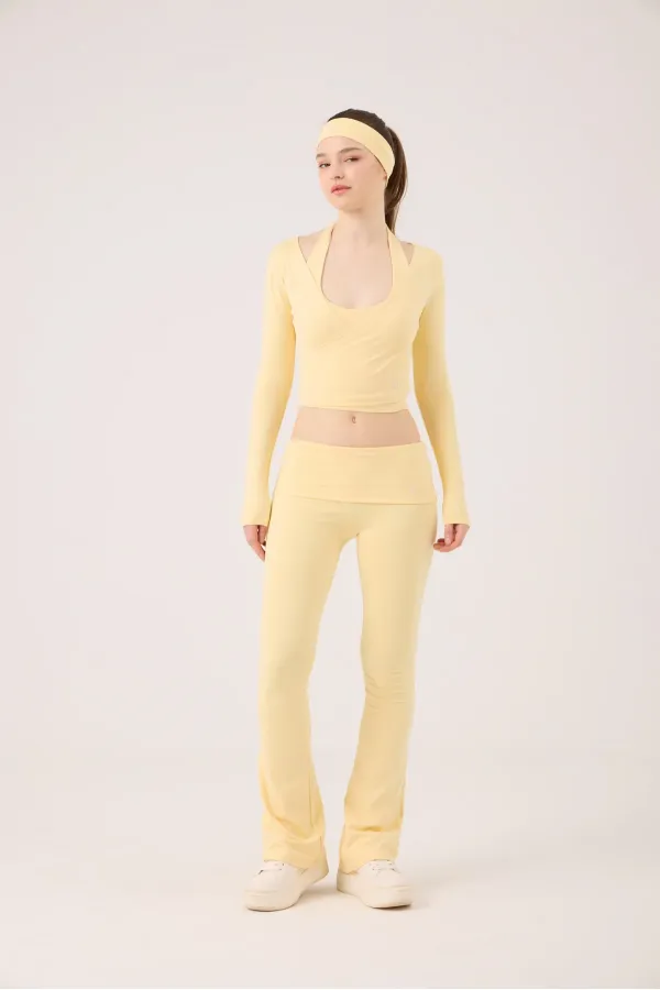 Ellen Bolero with Tie-Up Crop Cut, Yellow