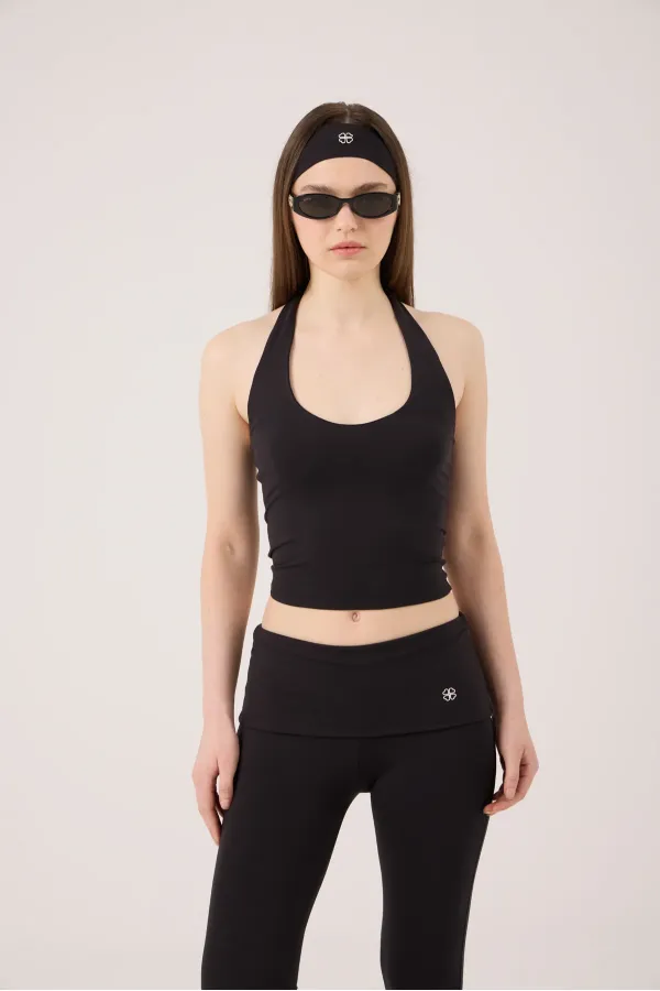 Ellen Halter Neck Bustier, Black