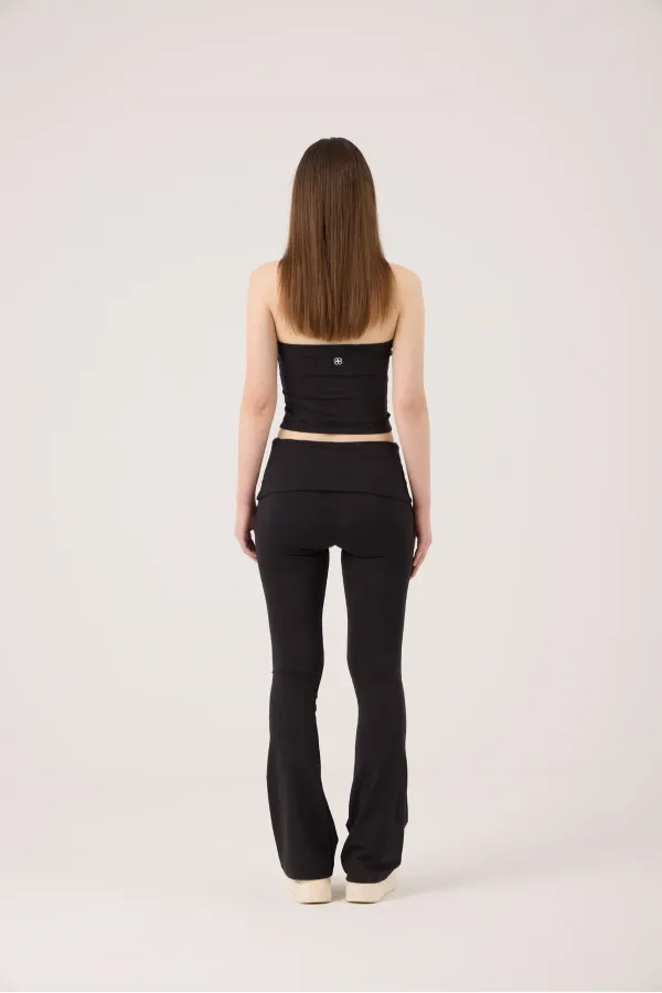 Ellen Flare Leggings with Waistband, Black