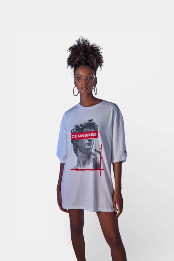 T-shirt blanc censuré