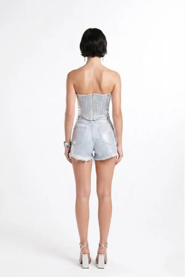 Bustier bleu brillant